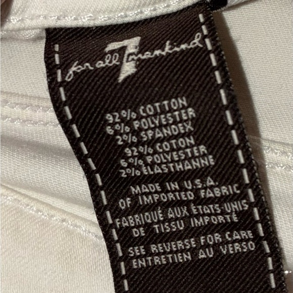 7 for all mankind white button fly Jean shorts size 31 clean girl mid rise - Picture 4 of 5